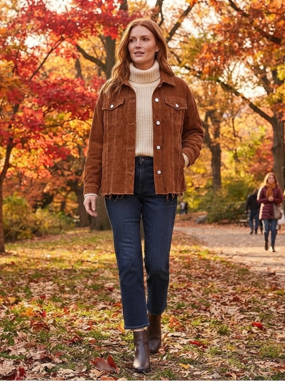 Forever 21 Women's Corduroy Jacket in Rust Brown